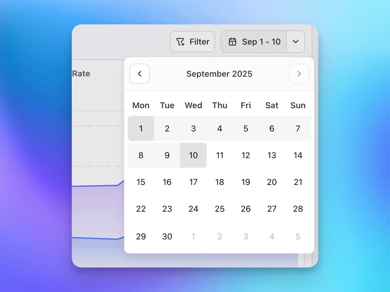 Screenshot of Date Range Picker