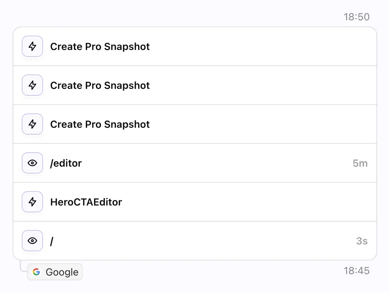 Screenshot of Vemetric User Journey visualization