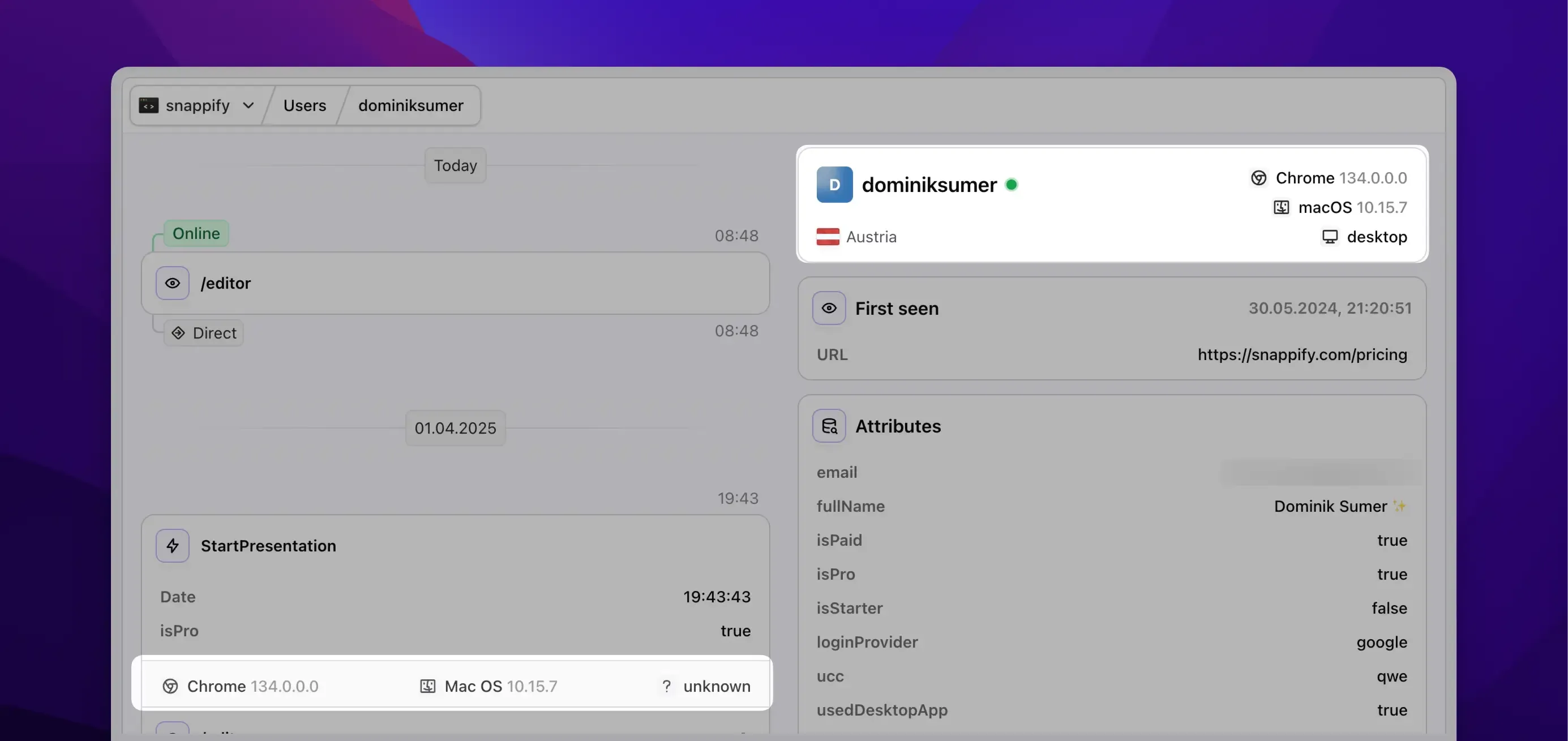 Changes on User Profile